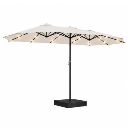 Ombrellone da Giardino con Luci LED Integrate 3x3 m + Base 65x65 cm